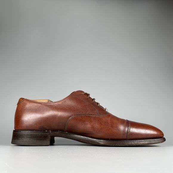 Royal Tweed by Cheaney Men’s UK 10.5 US 11.5 Brown Leather Cap Toe Oxford Shoes - Picture 5 of 10